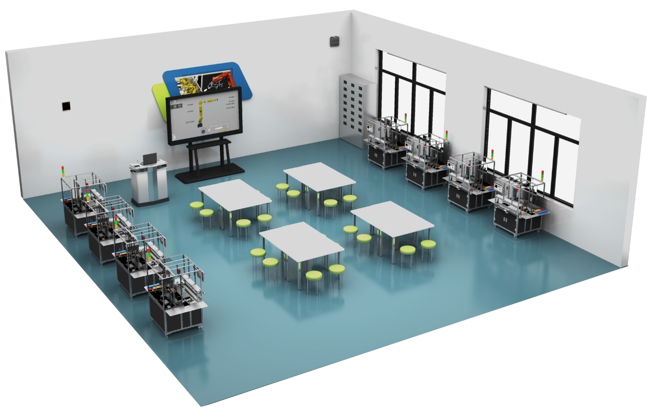 ​Industrial robot integration classroom, FANUC Siemens industrial robot simulation training center